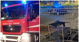 Uta, incendio doloso davanti a un bar: indagano i Carabinieri