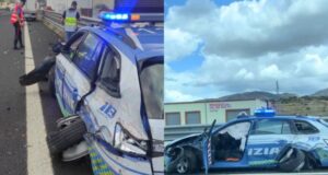 Camion si scontra con auto della polizia sulla 131: un’agente ferita
