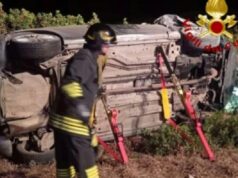Cuglieri, brutto incidente nella notte a S’Archittu: auto ribaltata