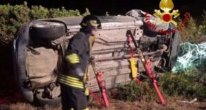 Cuglieri, brutto incidente nella notte a S’Archittu: auto ribaltata