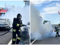 Elmas, panico sulla 130: auto distrutta dalle fiamme