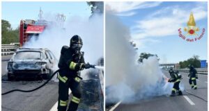 Elmas, panico sulla 130: auto distrutta dalle fiamme