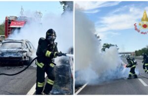 Elmas, panico sulla 130: auto distrutta dalle fiamme