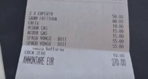 La Maddalena, cena per due da 270 euro: “Dicono che New York è cara? Mostro questo”