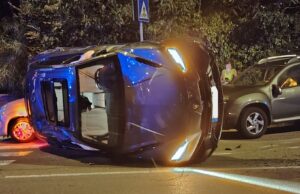 Cagliari, incidente in viale Elmas: si ribalta una Lamborghini