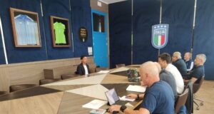 Cagliari, prova finale del corso Uefa Pro per il tecnico Fabio Pisacane