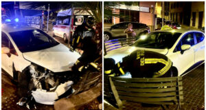 Sassari, due auto si scontrano: una finisce addosso a una panchina