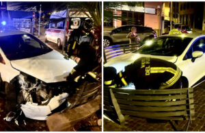 Sassari, due auto si scontrano: una finisce addosso a una panchina