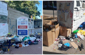Cagliari, incivili all’opera: degrado intorno alle raccolte di abiti usati