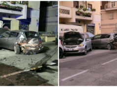 Nuoro, auto fuori controllo in via Catte: distrutte due vetture parcheggiate