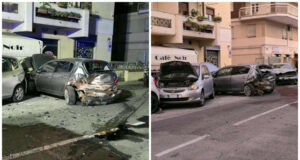 Nuoro, auto fuori controllo in via Catte: distrutte due vetture parcheggiate