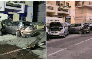 Nuoro, auto fuori controllo in via Catte: distrutte due vetture parcheggiate