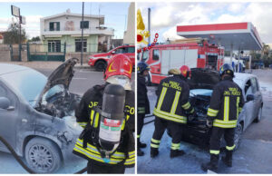 Auto in fiamme a Lotzorai, intervengono i Vigili del fuoco