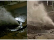 Condotta dell’acqua rotta, Quartu ha il suo geyser | Video