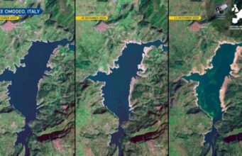 Emergenza siccità in Sardegna, il lago Omodeo è sempre più vuoto