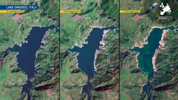 Emergenza siccità in Sardegna, il lago Omodeo è sempre più vuoto