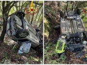 Paura sulla Sp 31 Sorgono-Austis: auto fuori strada si ribalta finendo in un terreno