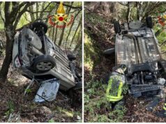 Paura sulla Sp 31 Sorgono-Austis: auto fuori strada si ribalta finendo in un terreno
