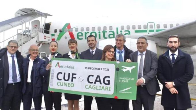 Volo Cagliari-Cuneo, Aeroitalia inaugura la nuova rotta per l’Isola