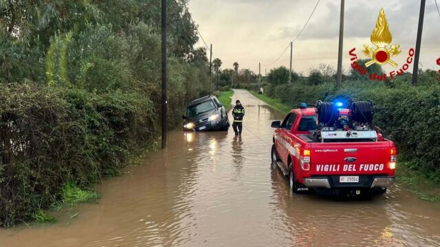 Maltempo nel nord Sardegna, decine di interventi dei Vigili del fuoco