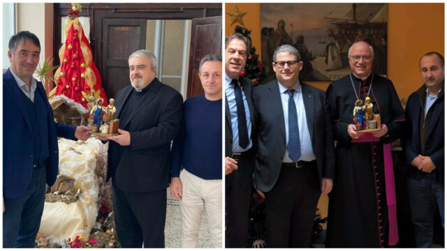 consegna statuine vescovi cagliari e sassari