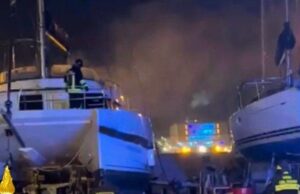 Incendio a Olbia, fiamme all’interno di un catamarano: nessun ferito
