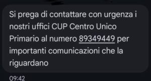 Falsi messaggi dal finto Cup: ecco la truffa che sta girando via Sms