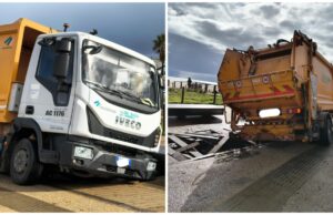 Poetto, passerella cede sotto un mezzo della nettezza urbana