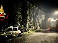 Assemini, auto in fiamme nella notte