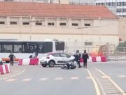 Cagliari, scontro tra automobile e moto della Polizia Locale in viale Bonaria
