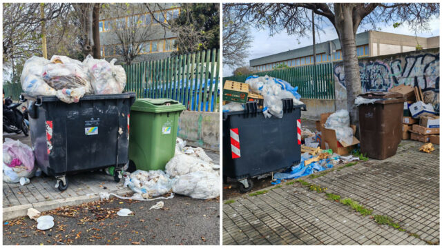 rifiuti in via Pintus a Cagliari