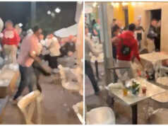 Rissa furibonda in un bar di Sorso: volano calci, pugni e sediate (Video)