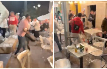 Rissa furibonda in un bar di Sorso: volano calci, pugni e sediate (Video)