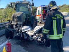 Loiri, scontro tra moto e trattore: ferito un centauro