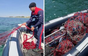 Quartu, rimossi tre chilometri di reti da pesca abusive al Margine Rosso