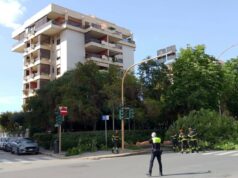 Cagliari, paura in via Castiglione: cade un grosso albero