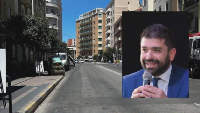 Marco Benucci su ciclabile via Pergolesi