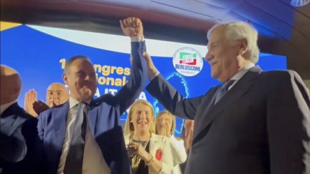Antonio Tajani con Pietro Pittalis