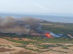 Aglientu, terzo giorno di lotta contro l’incendio: almeno 24 ettari in fumo