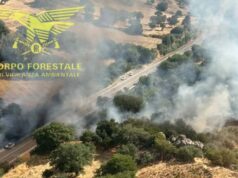 Pattada, auto in fiamme sulla strada: l’incendio si estende nelle campagne
