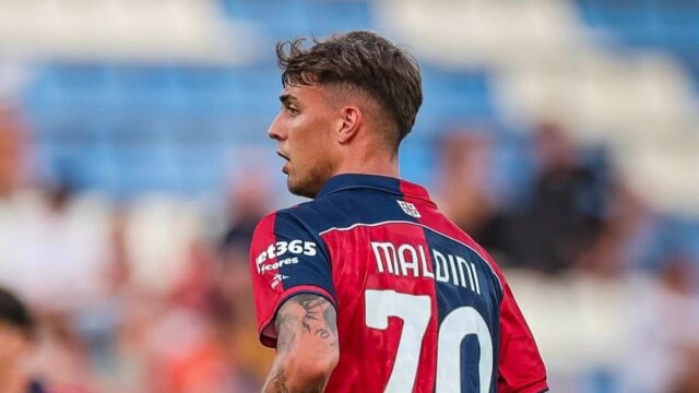 Daniel Maldini con il Cagliari