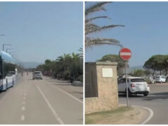 Follia al Poetto: auto sulla pista ciclopedonale, poi svolta contromano | Video